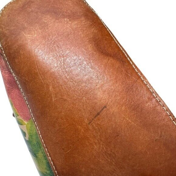 Patricia Nash Bolsena Tote Bag Purse Handbag Leather Floral Print Autographed - Picture 14 of 14